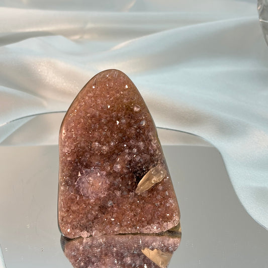 Red-Purple Crystal Point with Flower Formations