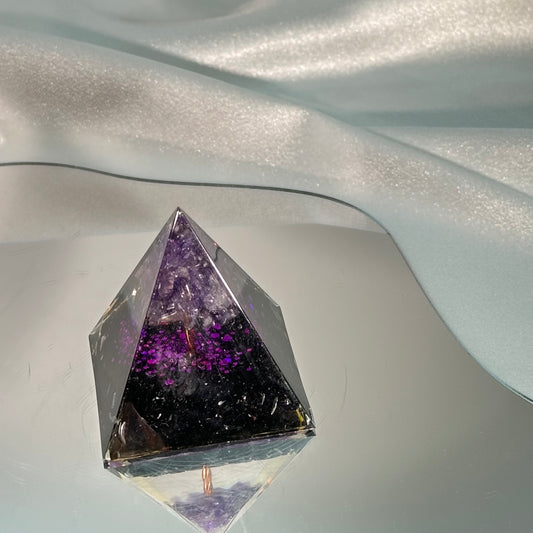 Crystal Orgonite Pyramid purple