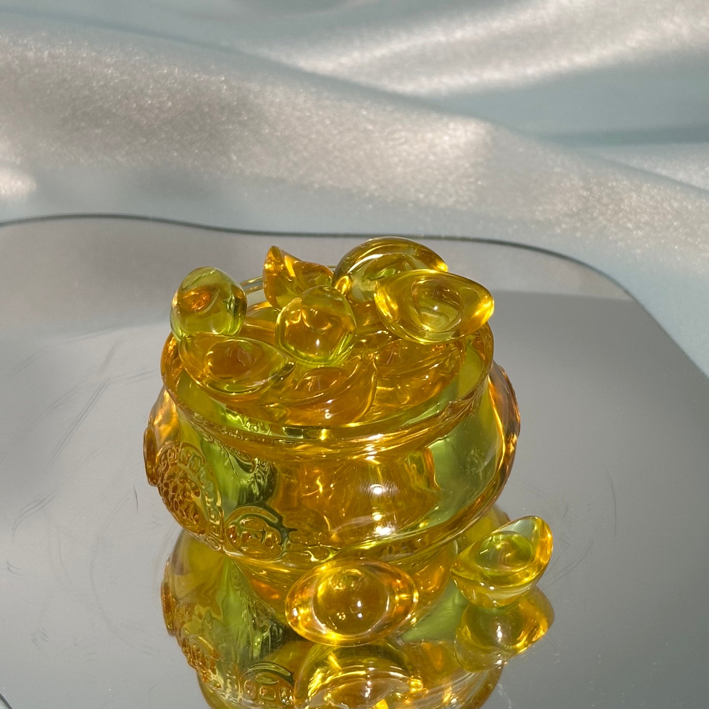 Yellow Glazed Treasure Basin with Ingots