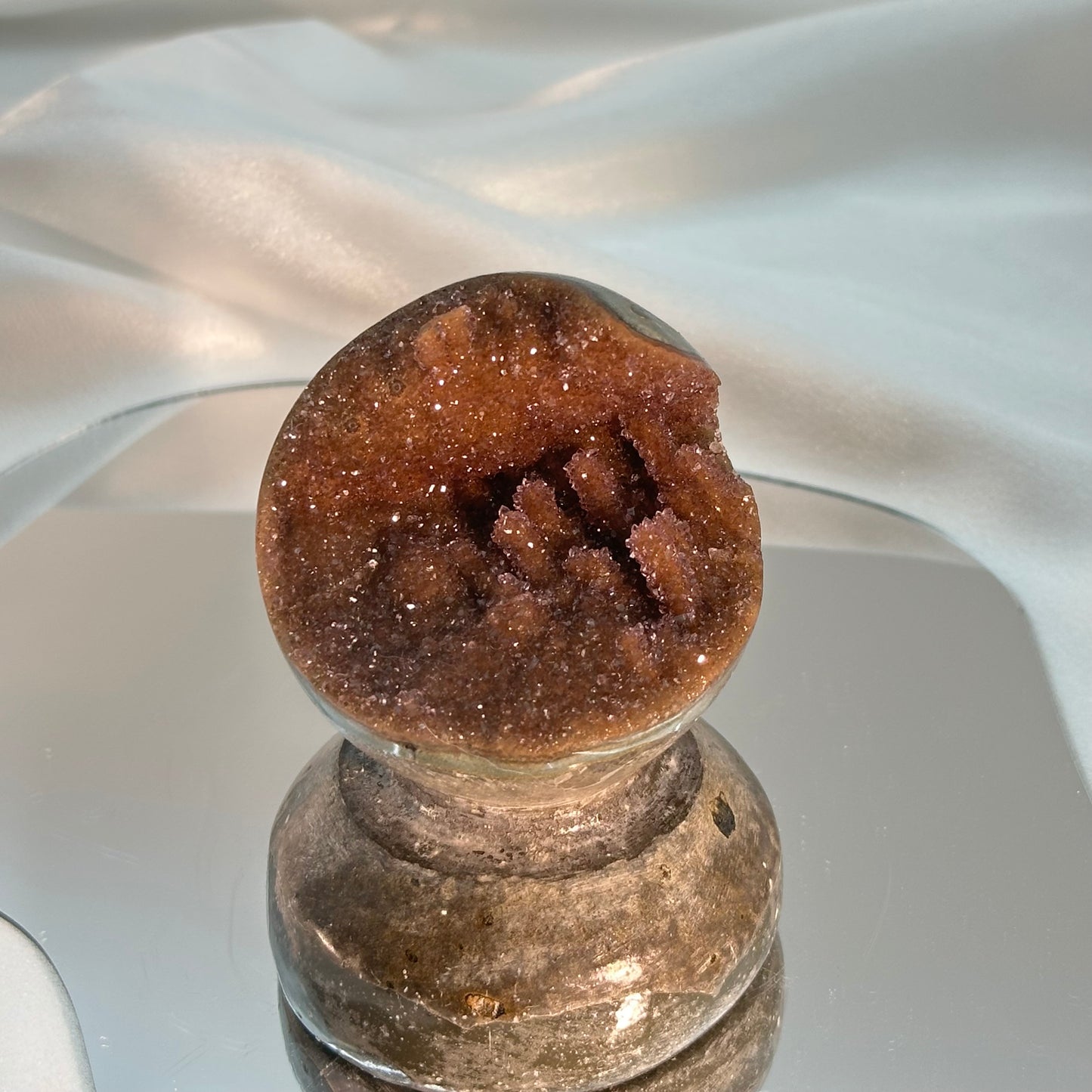 Brown Globe-Shaped Crystal Ornament