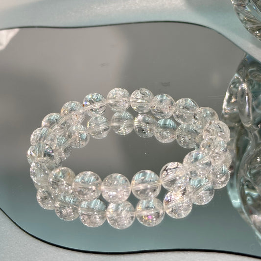 White Agate Crystal Bead Bracelet 10M