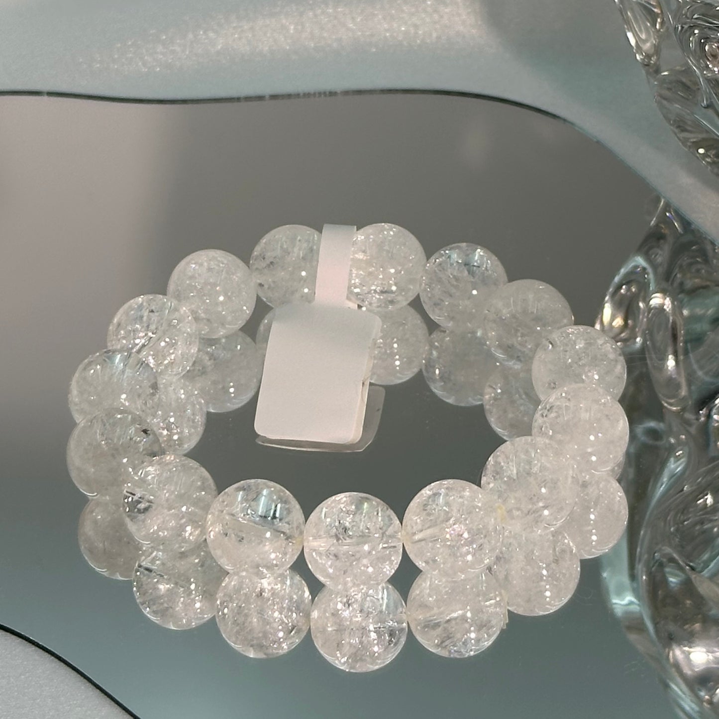 White Agate Crystal Bead Bracelet 11M