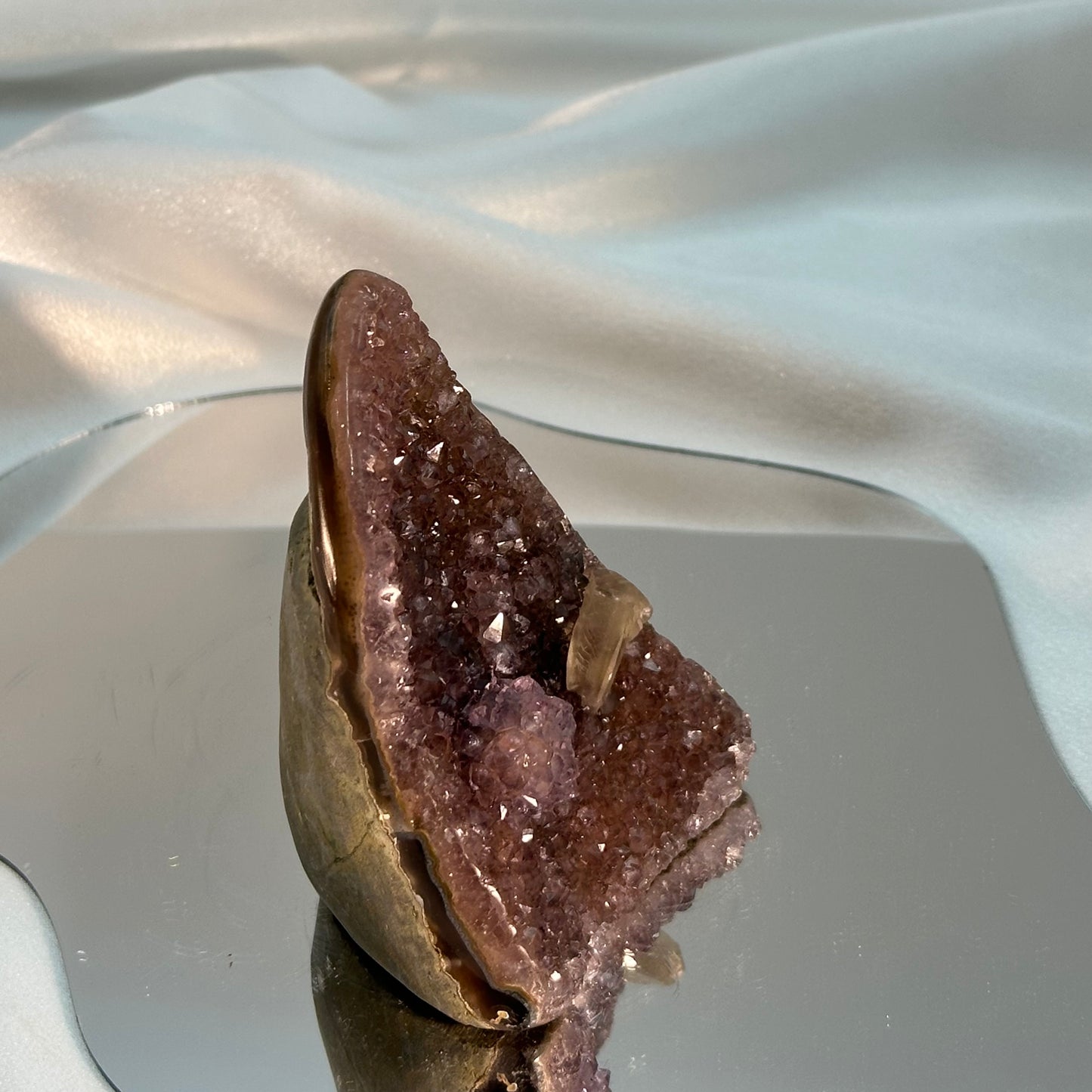 Red-Purple Crystal Point with Flower Formations