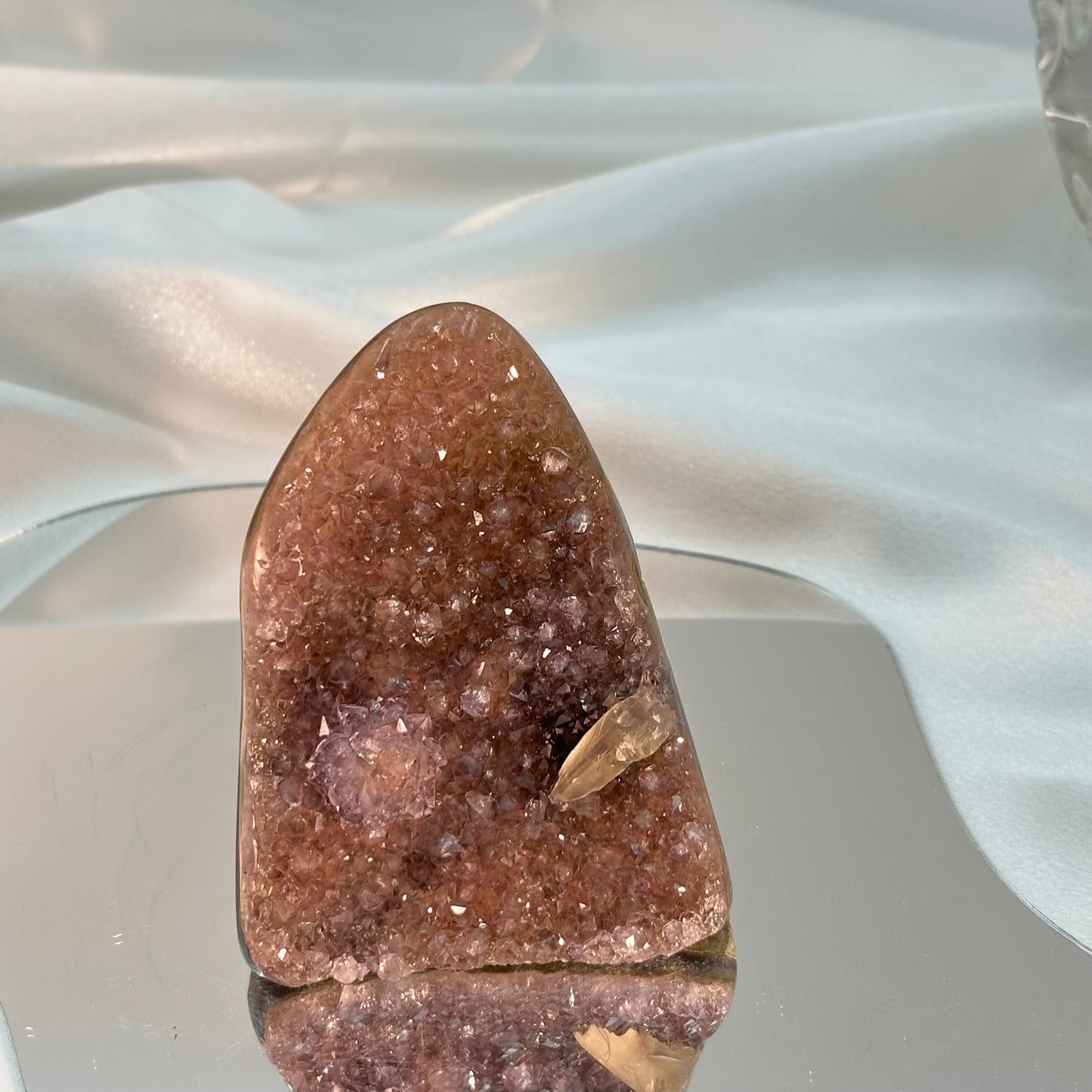 Red-Purple Crystal Point with Flower Formations