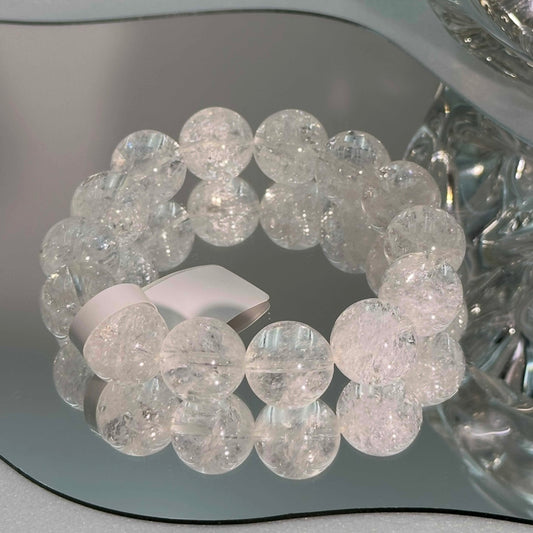White Agate Crystal Bead Bracelet 15M