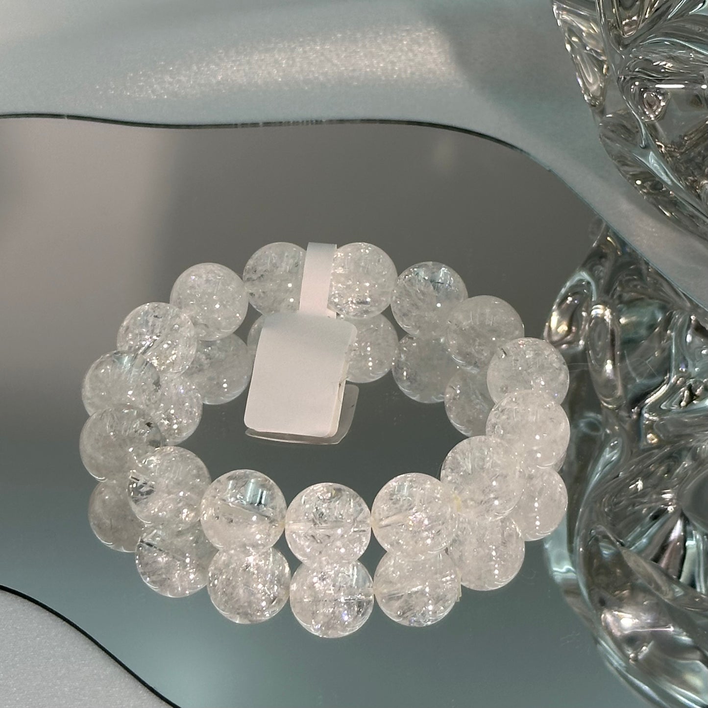 White Agate Crystal Bead Bracelet 11M