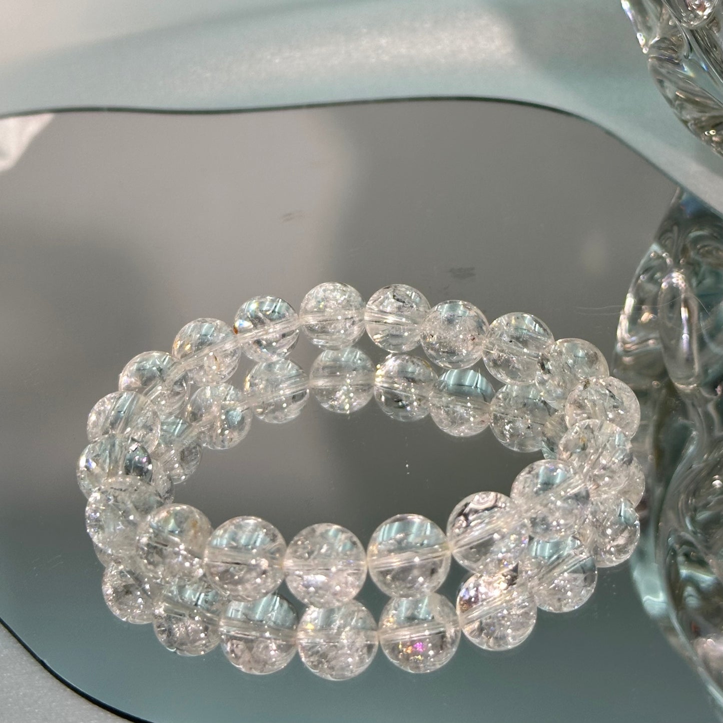 White Agate Crystal Bead Bracelet 10M