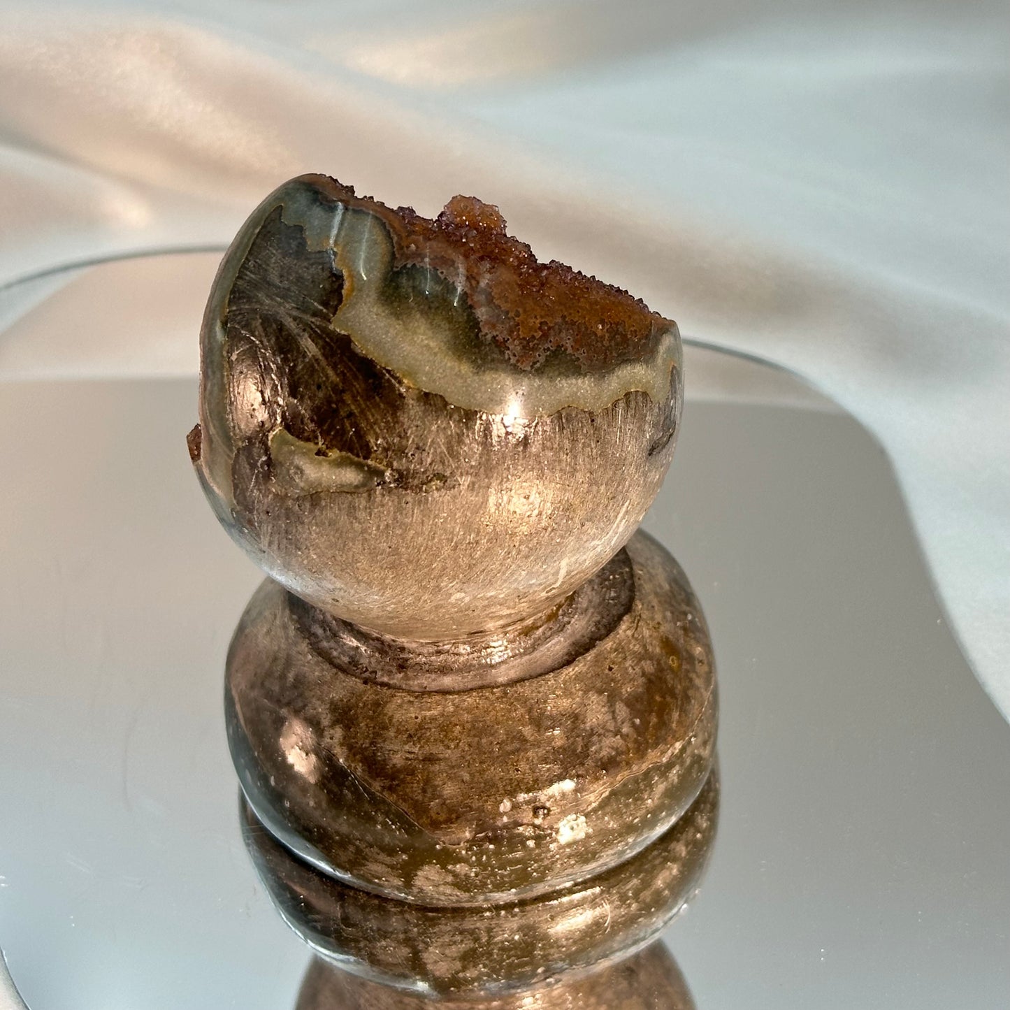 Brown Globe-Shaped Crystal Ornament