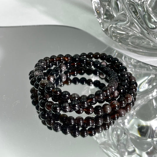silver obsidian bracelet 6M
