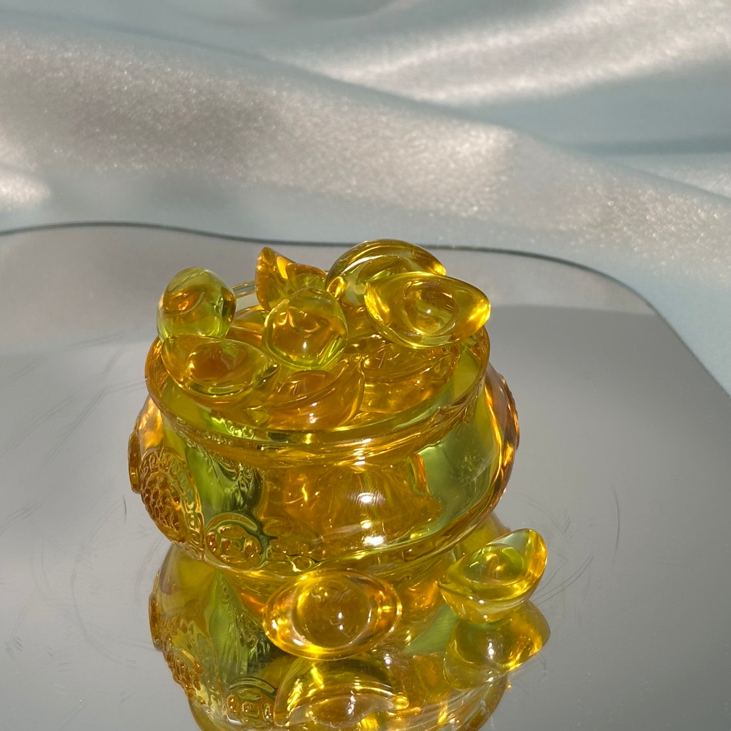 Yellow Glazed Treasure Basin with Ingots