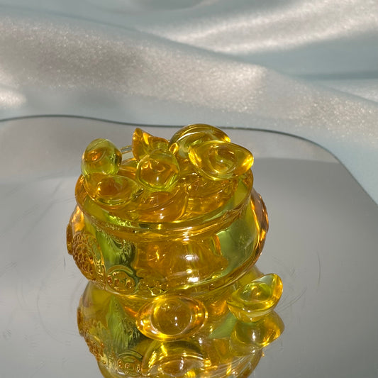 Yellow Glazed Treasure Basin with Ingots