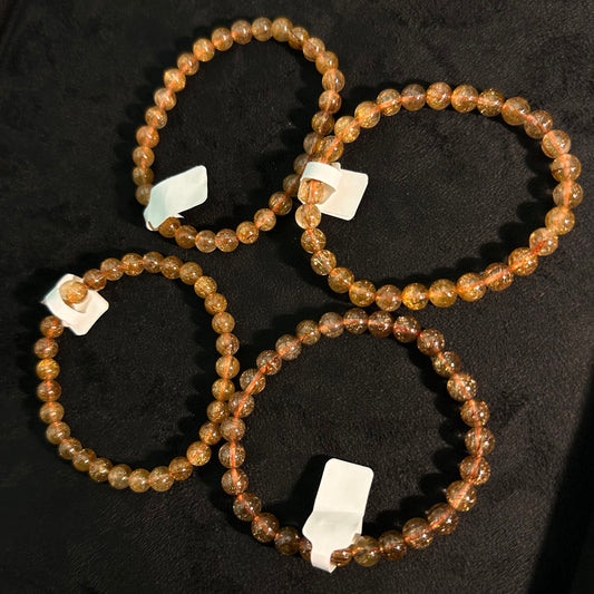 Copper Rutilated Quartz Crystal Bracelet