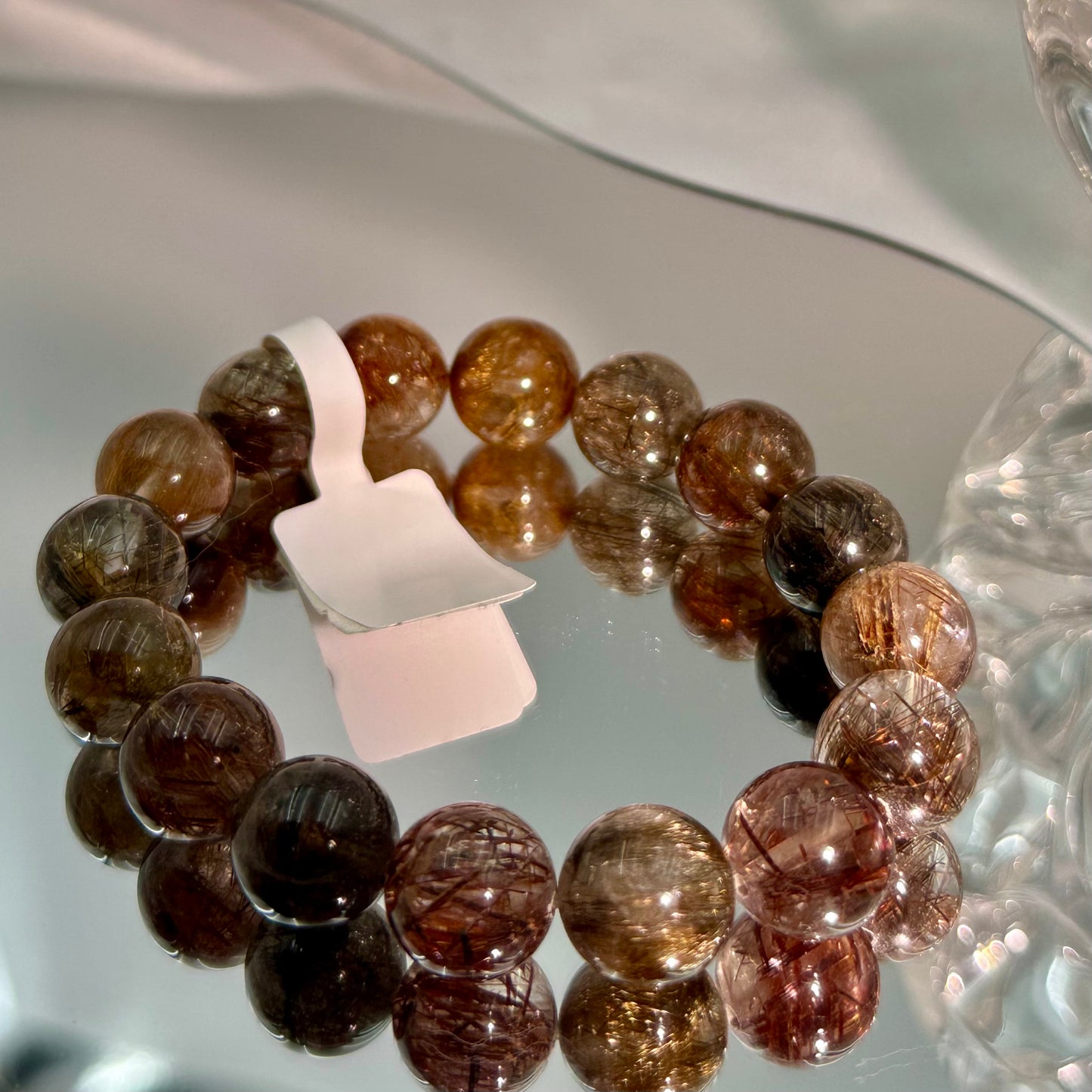 Rainbow Rutilated Quartz Crystal bracelets