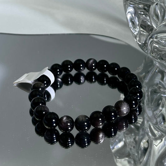 silver obsidian bracelet 8M
