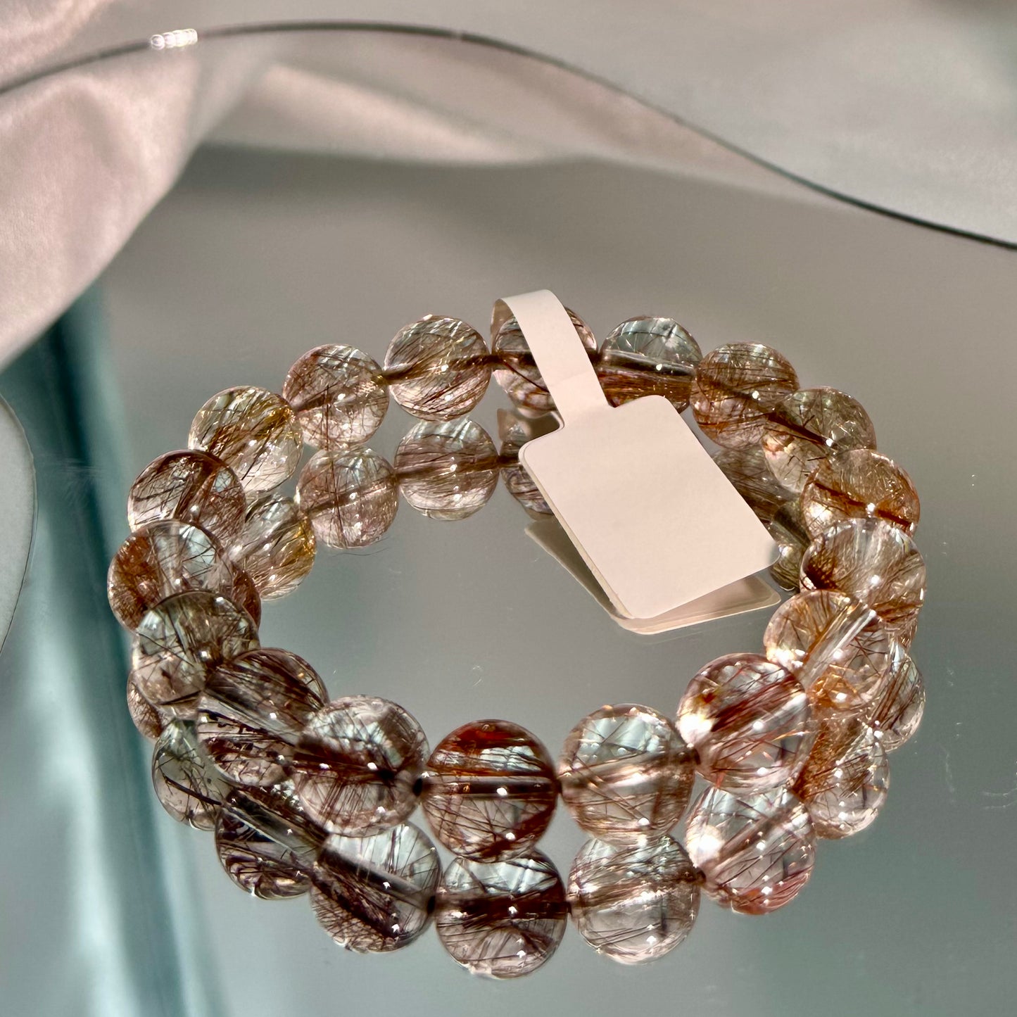 Copper Rutilated Quartz Crystal Bracelets