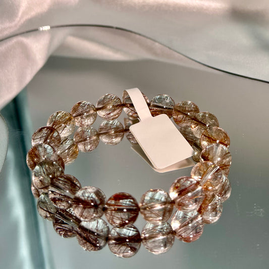 Copper Rutilated Quartz Crystal Bracelets