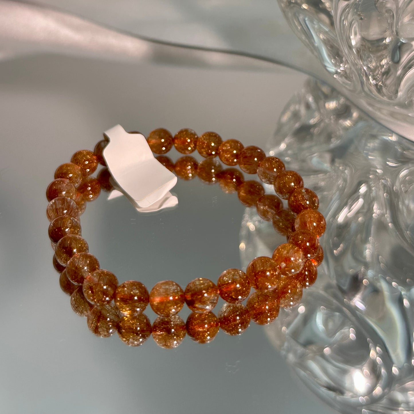 Copper Rutilated Quartz crystal bracelet