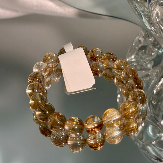 Copper Rutilated Quartz Crystal Bracelet