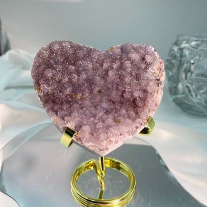 Heart-Shaped Amethyst with Yellow Inclusions