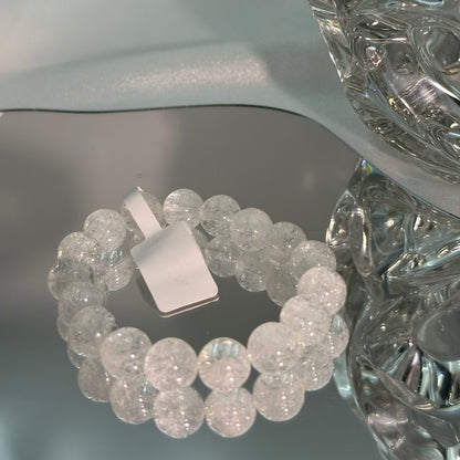 White Agate Crystal Bead Bracelet 14M